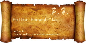 Poller Honoráta névjegykártya